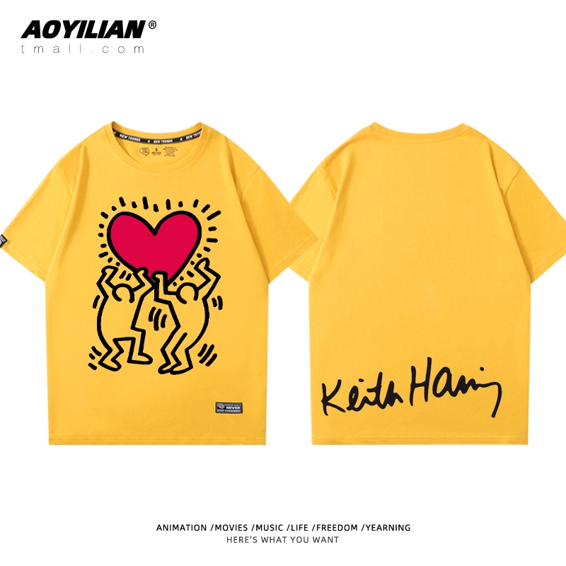 Keith Áo Thun cotton Ngắn Tay Form Rộng Thời Trang Mùa Hè Cho Cặp Đôi