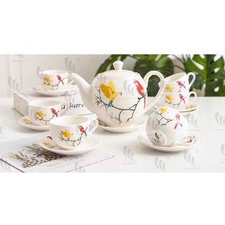 Bộ trà (ấm-chén-đĩa) sứ cao cấp Hàn Quốc