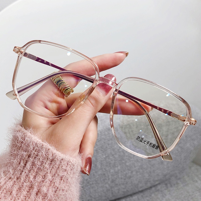 Mắt Kính Gọng Đa Giác Chống Ánh Sáng Xanh Phong Cách Hàn Quốc Cho Nữ