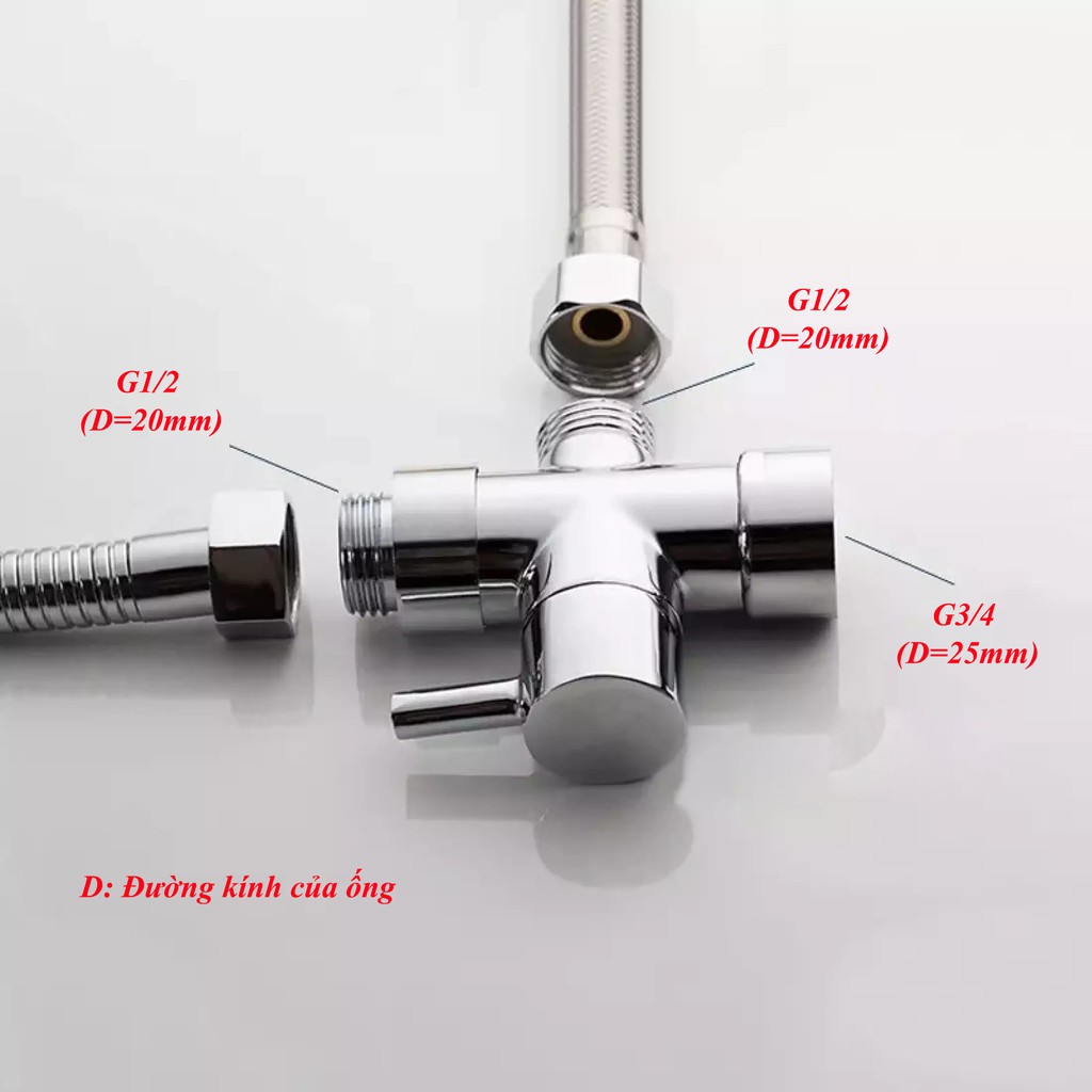 KHÓA CHIA 3 ĐƯỜNG NƯỚC, DÙNG CHO SEN TẮM TẠO NHIỀU CHẾ ĐỘ KHÁC NHAU