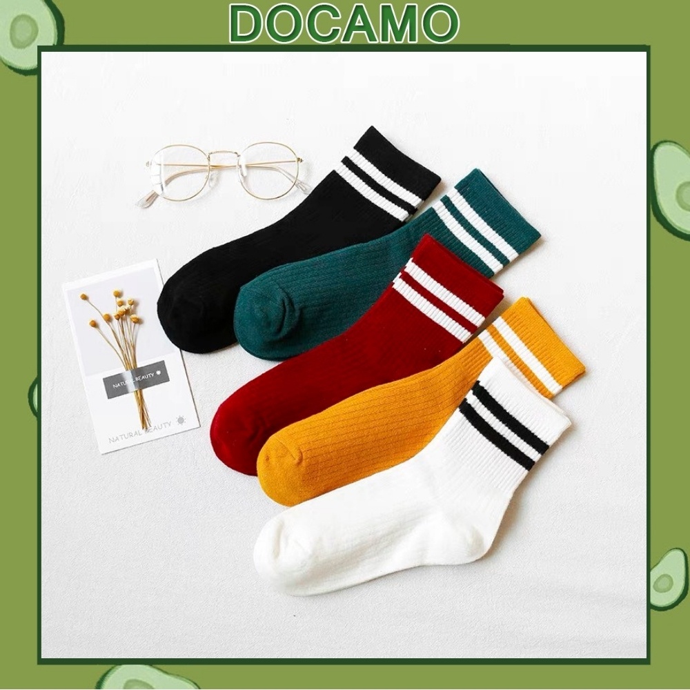 Tất hàn quốc Docamo cao cổ kẻ sọc mẫu mới siêu hot TK02 giá rẻ