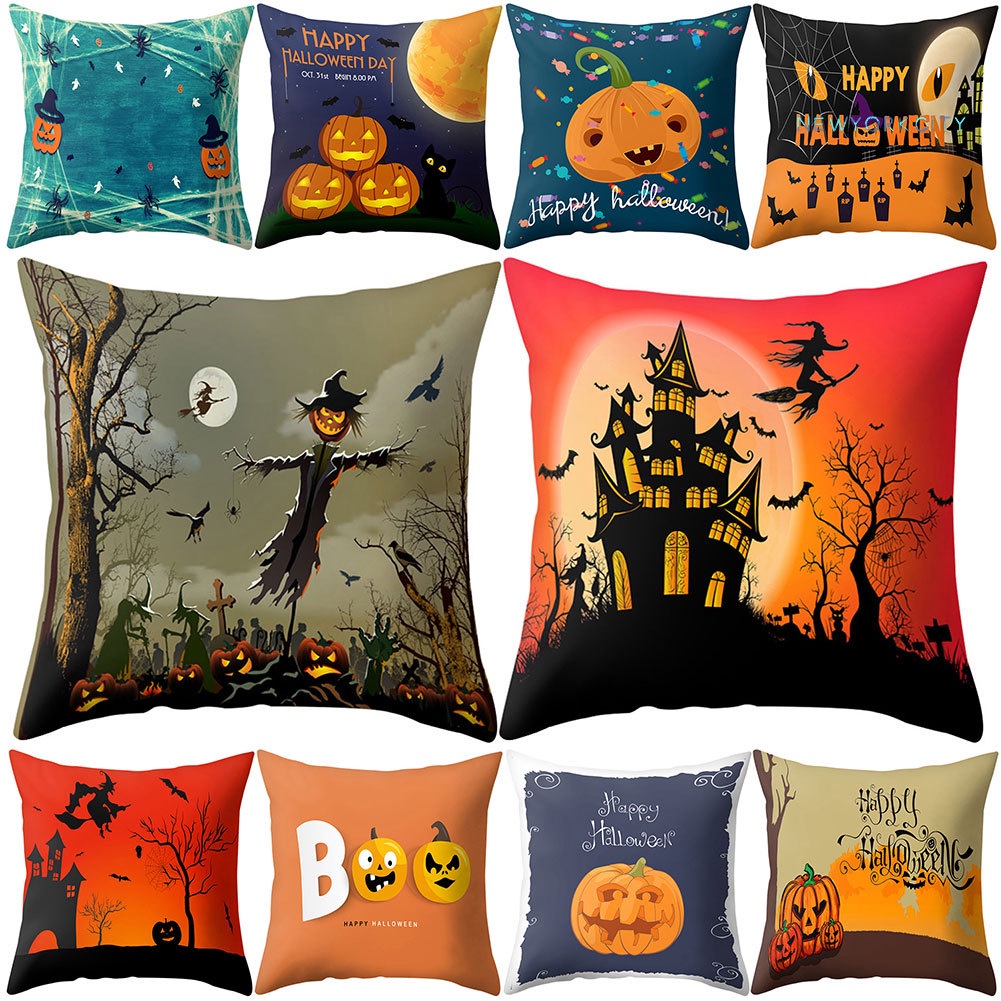 Vỏ Gối Sofa Trang Trí Chủ Đề Halloween