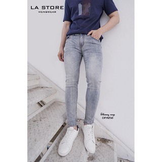 Quần jeans ROUTINE - Quần jean nam màu xanh bạc skinny crop DPA050