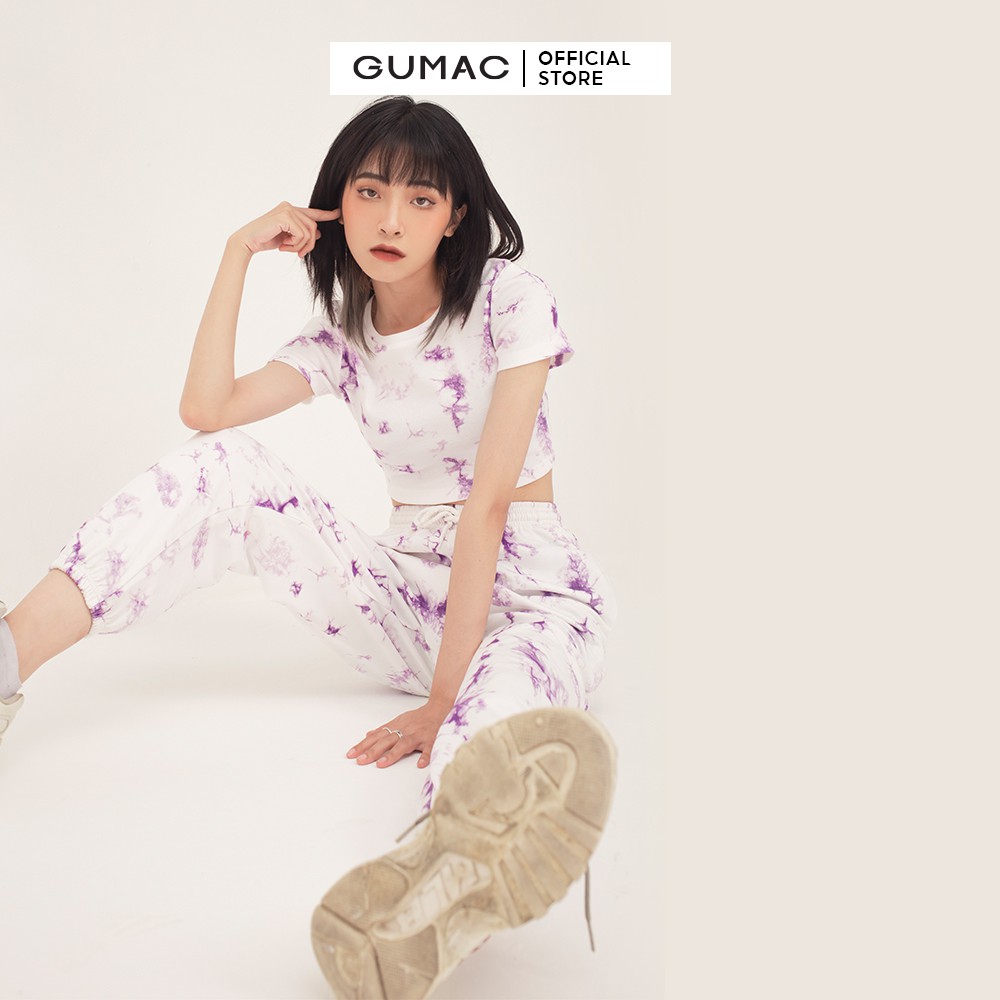 Quần thun nữ dài loang màu GUMAC phong cách unisex nhiều màu QB302