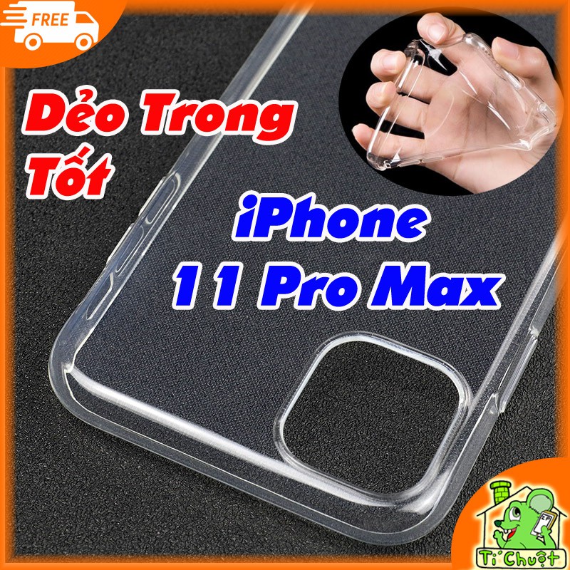 [Loại Tốt-Ảnh Thật] Ốp lưng iPhone 11 PRO MAX 6.5" Silicon Dẻo Trong Suốt