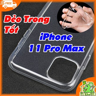 Ốp lưng iphone 11 pro max 6.5" silicon dẻo trong suốt