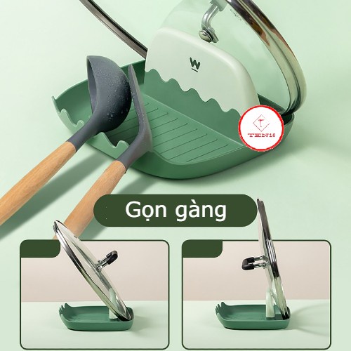 Khay đỡ gác vung nồi, muôi, thìa dụng cụ nấu ăn bằng nhựa đa chức năng chống trượt dễ dàng sử dụng giúp bếp vệ sinh