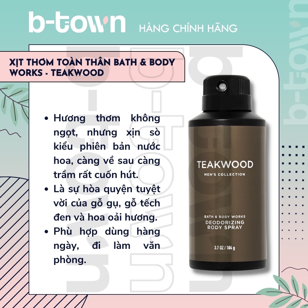 Xịt Thơm Toàn Thân Cho Nam Bath & Body Works - TEAKWOOD