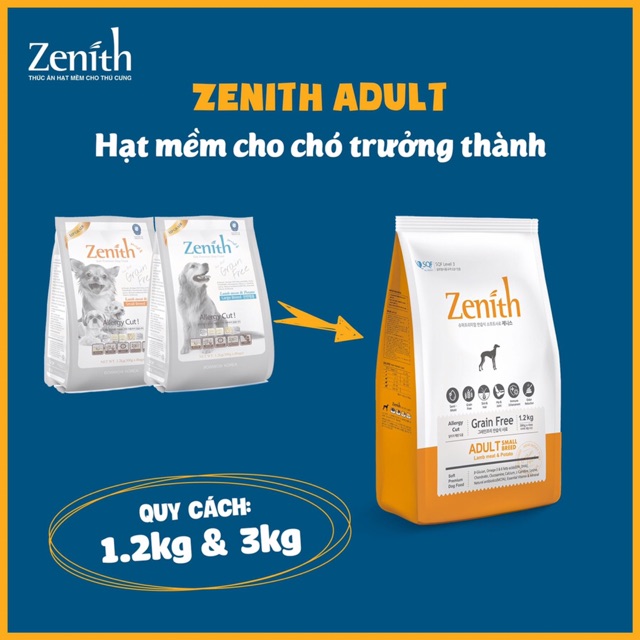 Thức ăn hạt mềm Zenith cho chó mèo Hàn Quốc