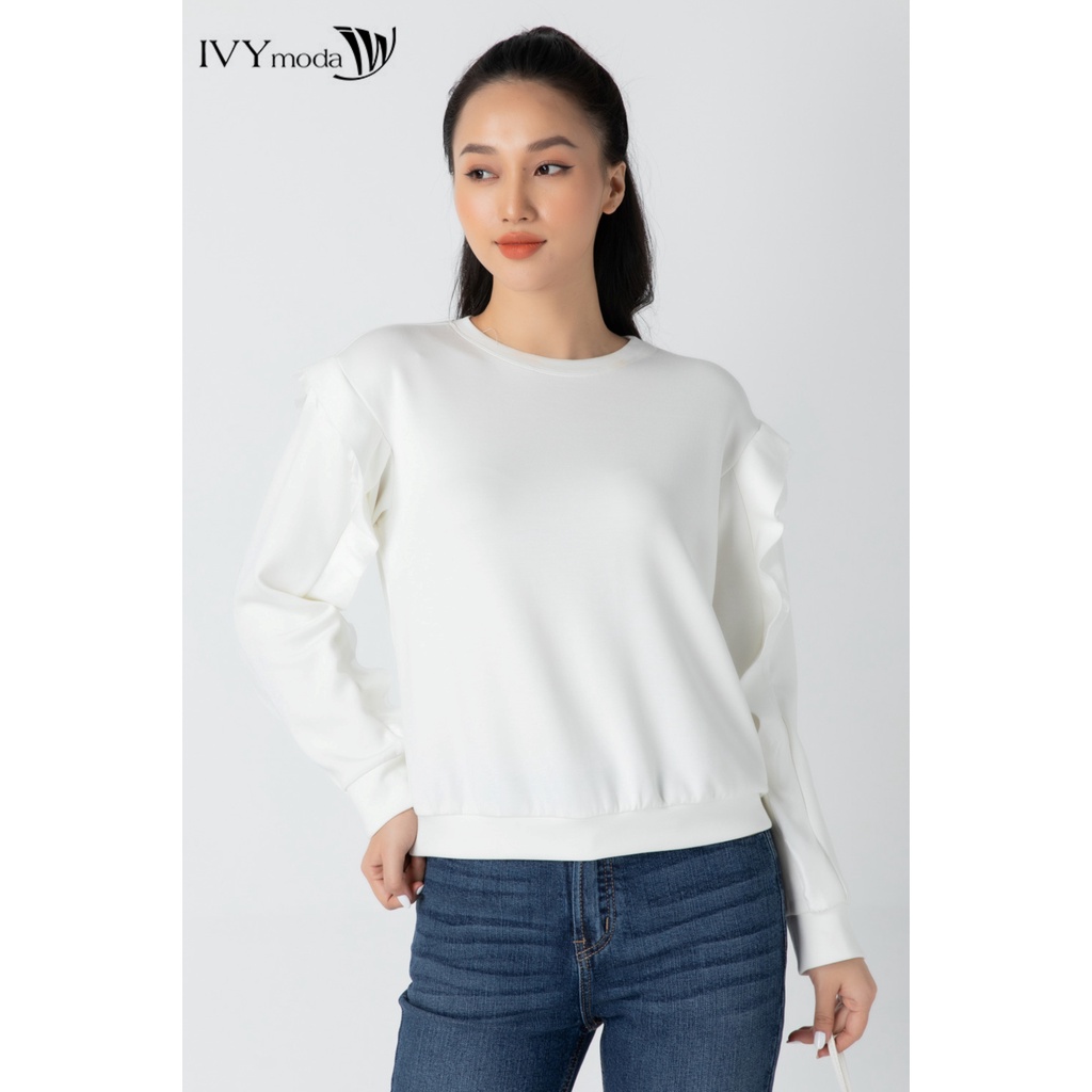 Áo thun nữ tay phối bèo IVY moda MS 58B9076
