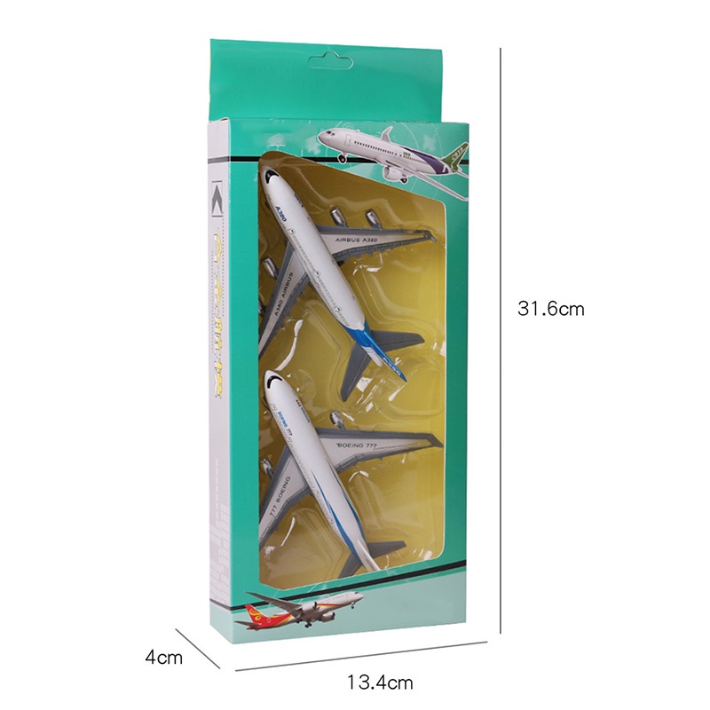 Bộ 2 Mô Hình Máy Bay Đồ Chơi Mini Bằng Hợp Kim Cho Trẻ Em