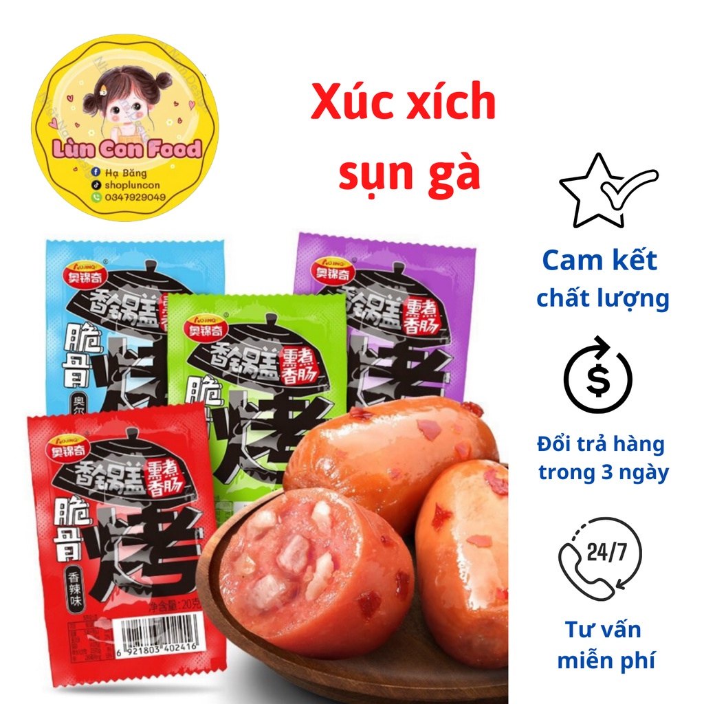 XÚC XÍCH SỤN GÀ ❤FREESHIP❤ XÚC XÍCH SỤN GÀ TẨM VỊ ĂN LIỀN - Lùn Con Food