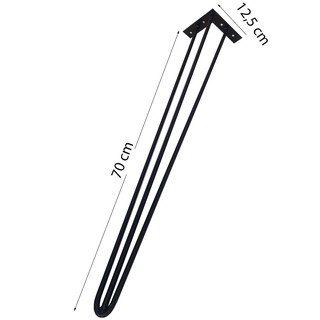 Chân bàn sắt hairpin cao 70 cm (3 thanh sắt) tặng kèm ốc vít