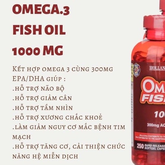 [Có Bill] [250 Viên] [1000mg] OMEGA3 hàm lượng cao holland and barrett | BigBuy360 - bigbuy360.vn