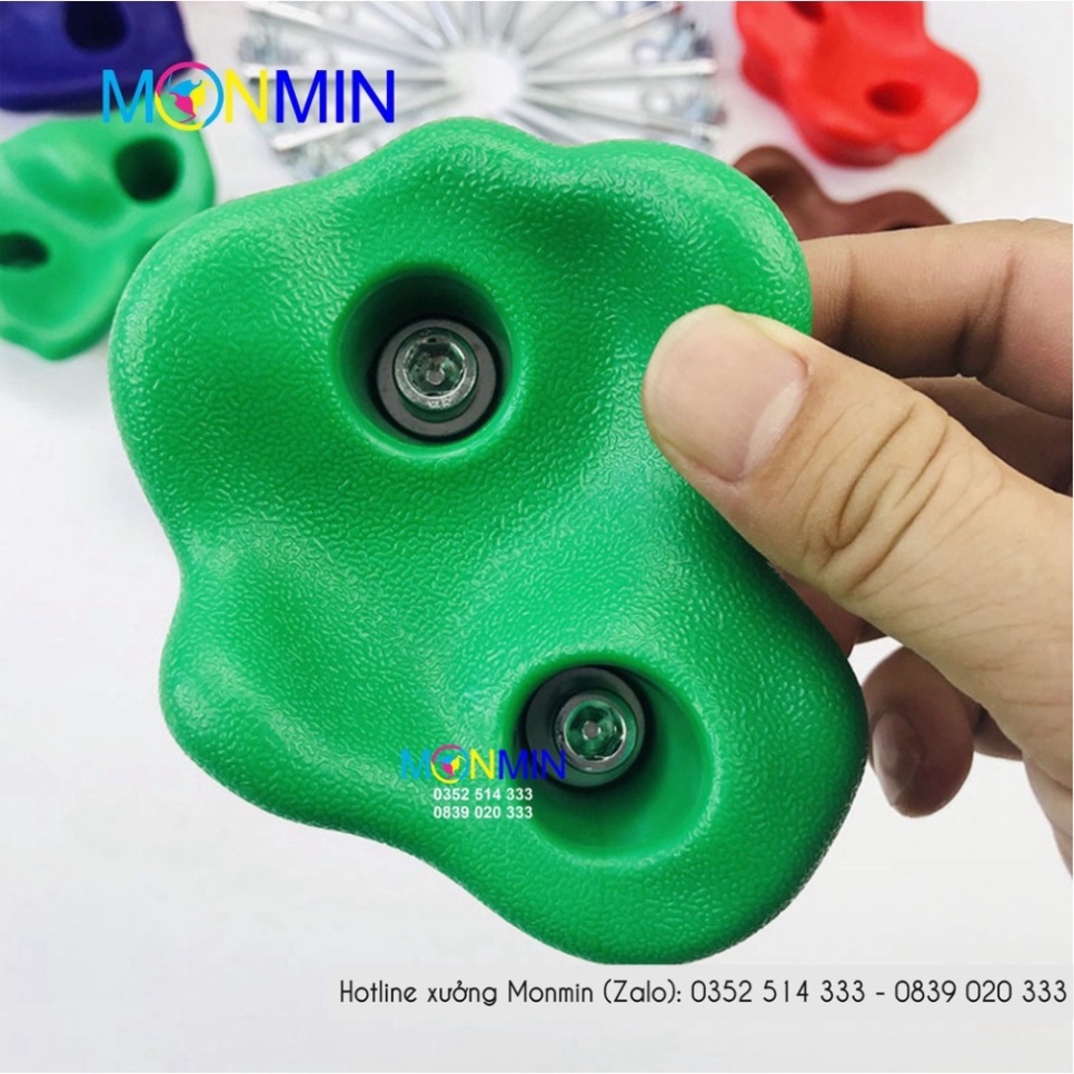 Mấu leo núi trẻ em Monmin gắn tường trong nhà, ngoài trời loại 2 lỗ vít chuyên dụng - Hàng cao cấp