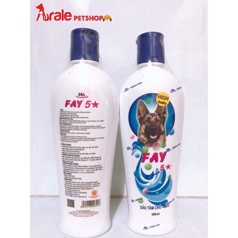 Dầu Tắm Sữa Tắm Diệt Ve Rận Bọ Chét Mượt Lông Khử Mùi Hôi Chó Mèo Fay 5 Sao [ 300ml &amp; 800ml ]