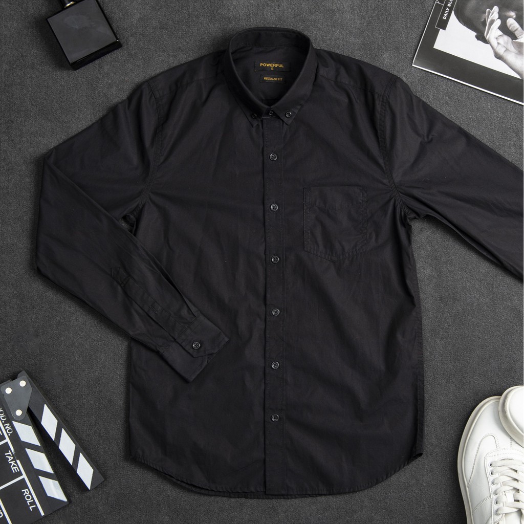 Áo sơ mi cao cấp,100% cotton,màu đen