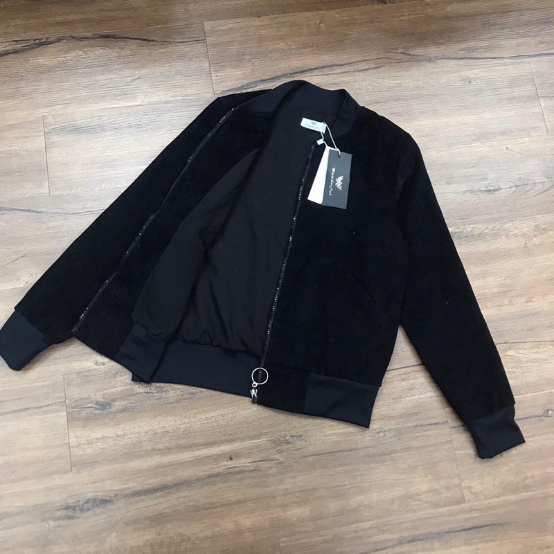 Áo khoác bomber nhung nữ