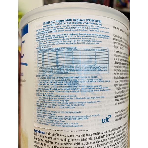 Sữa bột cho chó PetAg Esbilac Puppy Milk Replacer 340g