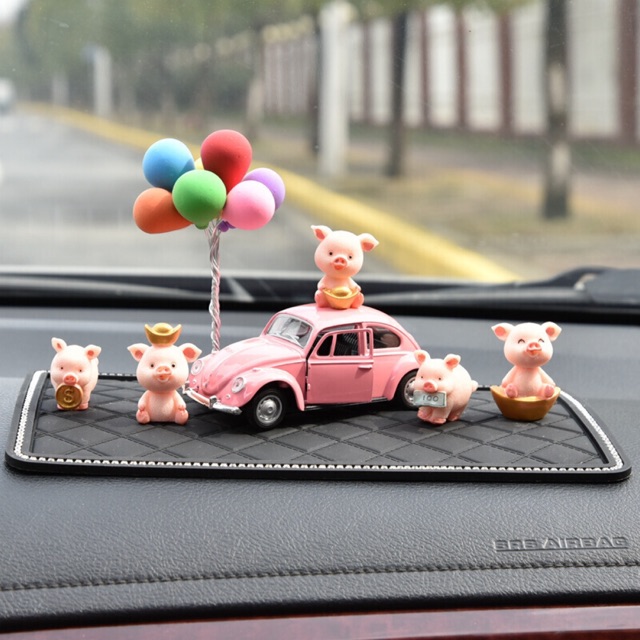 Decor heo, lợn thần tài trang trí taplo ô tô, phụ kiện xe hơi sáng tạo, hoặc để bàn làm việc có tặng kèm sáp thơm