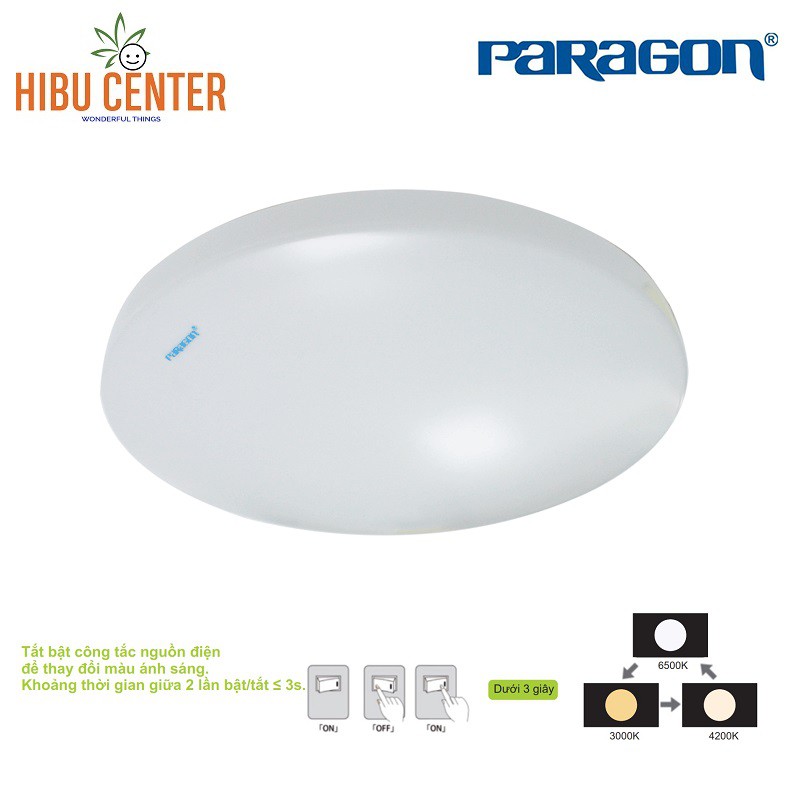 Đèn LED Ốp Trần (Tròn/ Vuông) Đổi Màu Paragon (PLCA/ PLCQ/ PLCK Series) - 12W/ 18W – Hàng Chính Hãng - HIBUCENTER