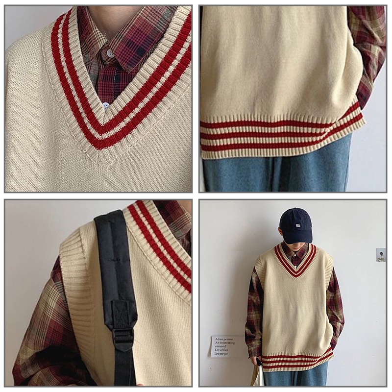 Áo len AOKANG dệt kim không tay phong cách Hong Kong cho nam