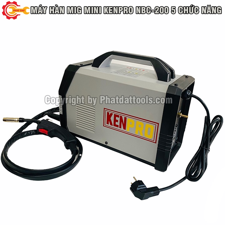 Máy Hàn Mig 5 Chức Năng Không Dùng Khí KENPRO NBC-200-Tặng Kèm Cuộn Hàn Lõi Thuốc 1kg-Bảo Hành 12 Tháng-Đầy Đủ Phụ Kiện