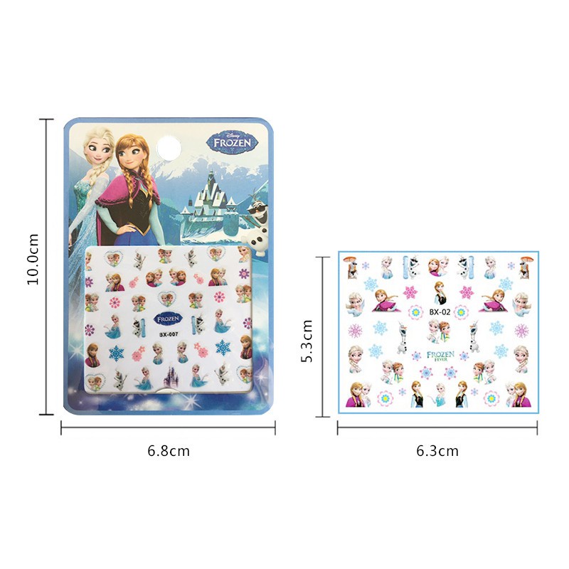 Miếng Dán Trang Trí Móng Tay Nghệ Thuật Họa Tiết Frozen 3D Không Thấm Nước Không Gây Kích Ứng