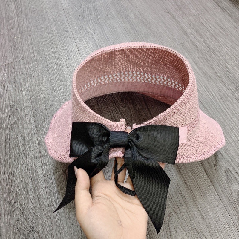 Mũ Cói, Nón Cói Mềm Hở Chóp Nơ Sau Gấp Gọn Được Cực Tiện Mang Đi