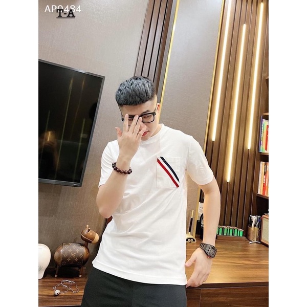 Áo Phông Nam Thome Brown Có Túi - Áo Thom Brown Cổ Tròn Cho Nam