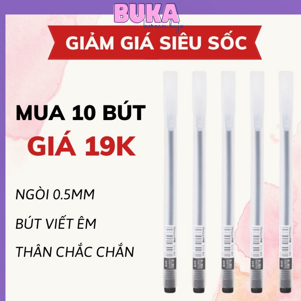 [Mã LIFEXANH03 giảm 10% đơn 500K] Bút đen Resun Buka viết Muji bản dupe mực khô nhanh ngòi 0,5mm viết trang trí sổ