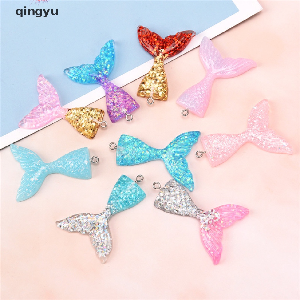 Set 10 Phụ Kiện Làm Trang Sức Hình Đuôi Cá Lấp Lánh DIY