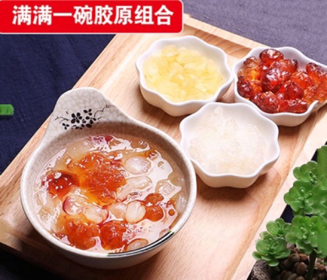 Chè dưỡng nhan sét 1 gói tuyết yến bồ mễ nhựa đào_ túi zip