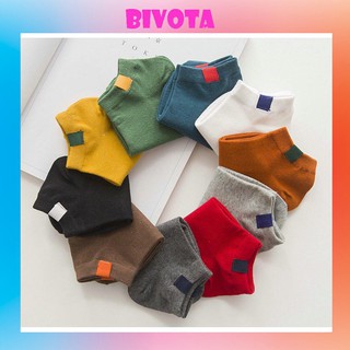 Tất cổ thấp Bivota vớ nam nữ cotton cổ ngắn gân tăm vintage phong cách Hàn Quốc T48