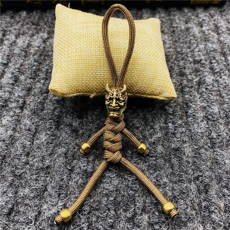 Mặt Dây Chuyền/Móc Chìa Khóa Bằng Đồng Thau Hình Mặt Nạ Ma Nhật Bản DIY