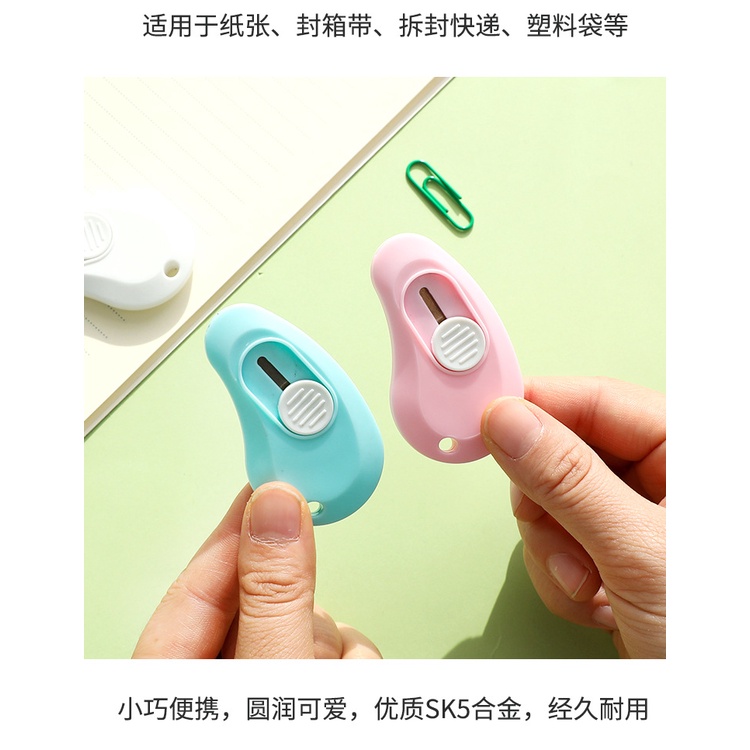 Dao rọc giấy mini bỏ túi unbox hàng gọt giấy cute làm móc khóa nhiều màu sắc dễ thương dùng trang trí lưỡi inox