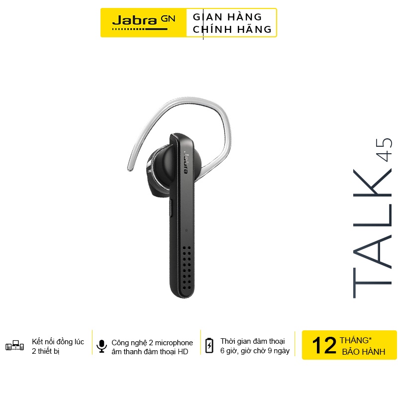 Tai Nghe Không Dây, Bluetooth Đàm Thoại Jabra Talk 45 - Hàng Chính Hãng