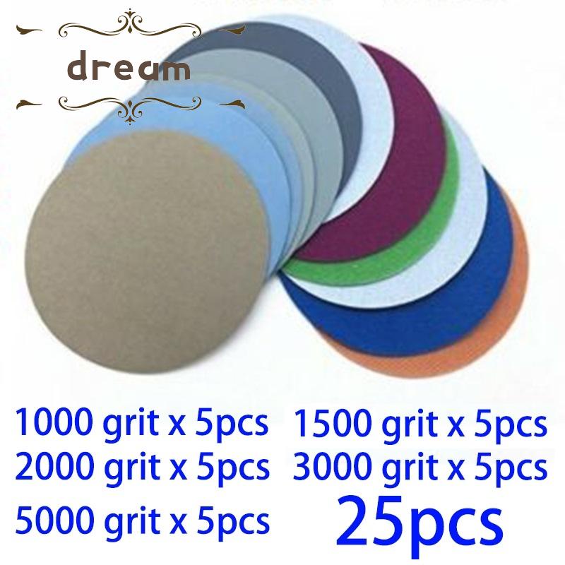 【DREAMLIFE】25pcs Wet And Dry Sanding Disc Sandpaper Abrasive For Fine Detail 75mm 3inch