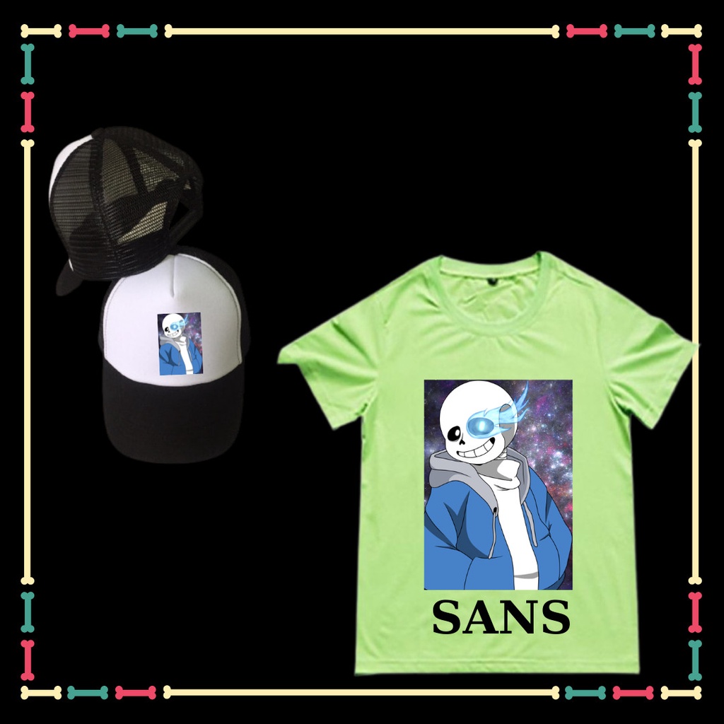 COMBO ÁO + NÓN IN HÌNH SANS- BIỆT ĐỘI GANGSTER CHO BÉ TRAI, BÉ GÁI