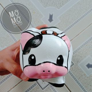 Hep đất bò sữa trắng - heo đất handmade
