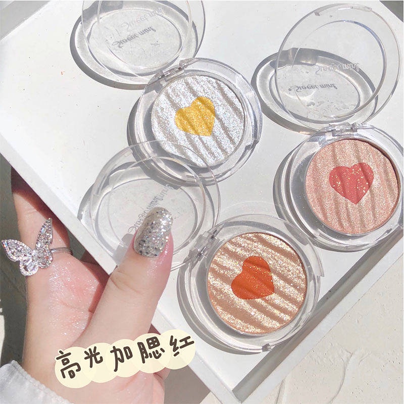 Super Sweet Girl Blush Highlight Makeup Palette Nude Makeup Natural Complexion Repair Two-In-One Orange Flash Pearlescent Nose Shadow