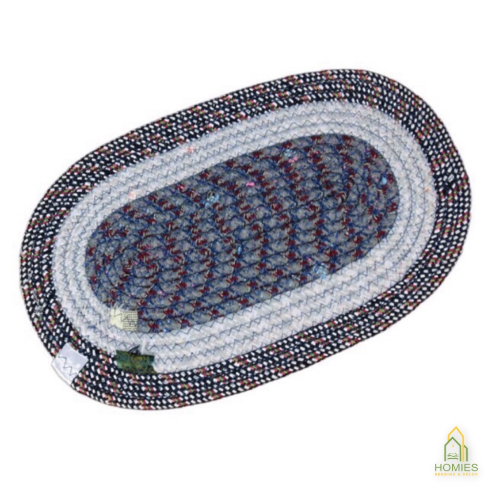 Thảm Chùi Chân Oval HOMIES Bedding &amp; Décor Chất Liệu Thủ Công Siêu Thấm - Kích Thước 35cm x 50cm