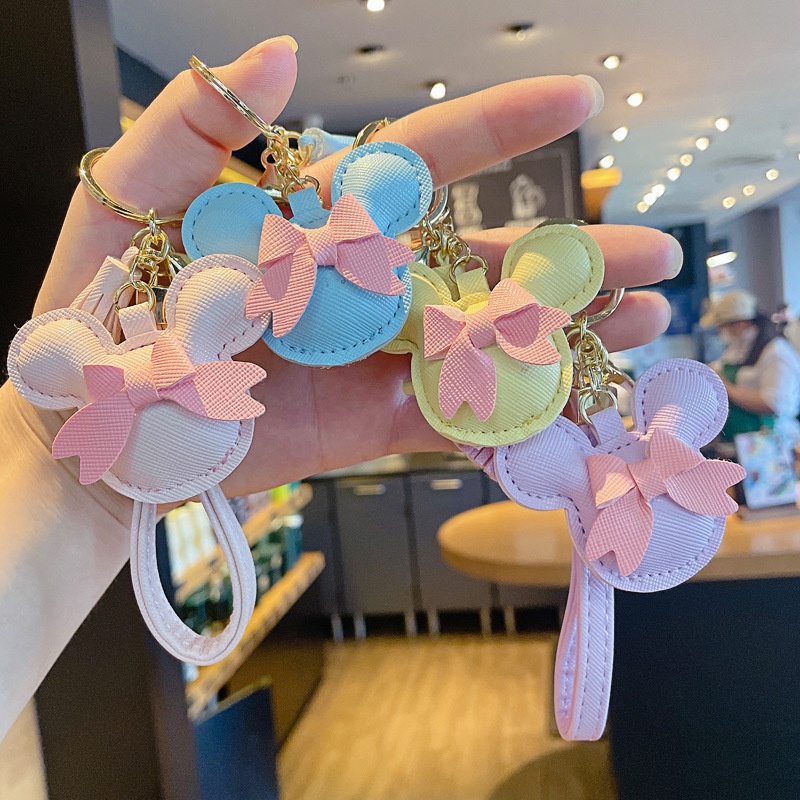 Vòng Tay Da PU Mặt Hình Đầu Chuột Mickey Đáng Yêu Sáng Tạo