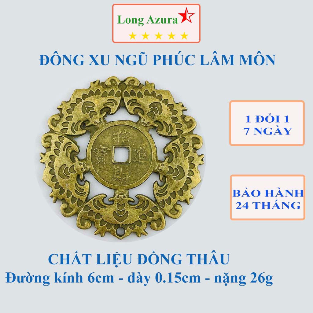 Ngũ phúc lâm môn, đồng xu, đồng, phong thủy, may mắn, tài lộc