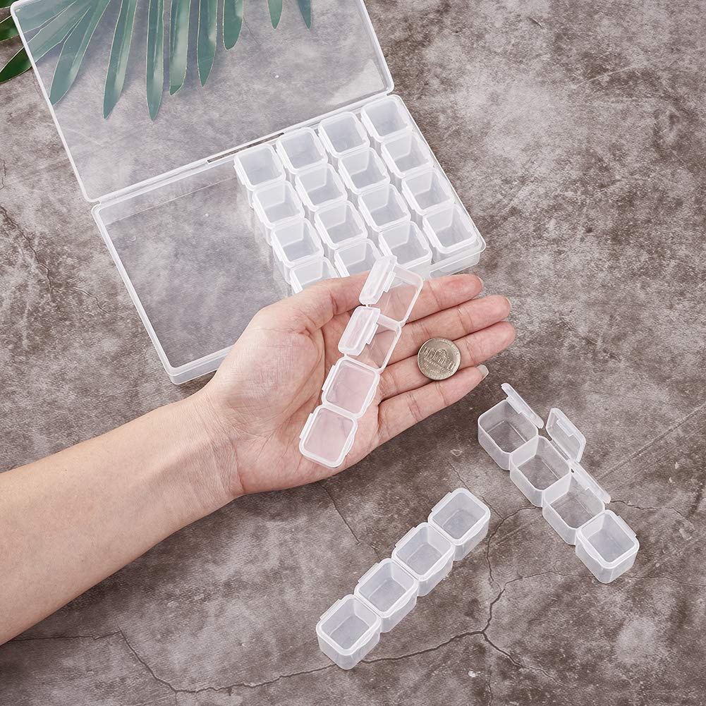Hộp Nhựa 28 Ngăn Đựng Trang Sức / Hạt Kim Cương Có Thể Điều Chỉnh
