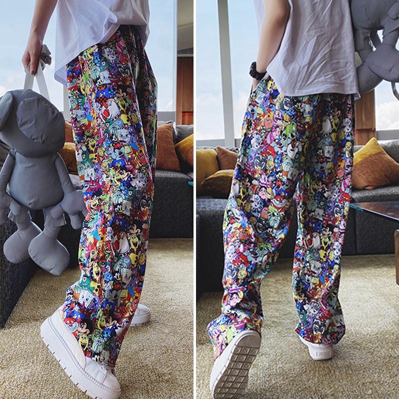 Quần Dài Lưng Thun In Họa Tiết Hoạt Hình Cá Tính Phong Cách Hiphop | BigBuy360 - bigbuy360.vn