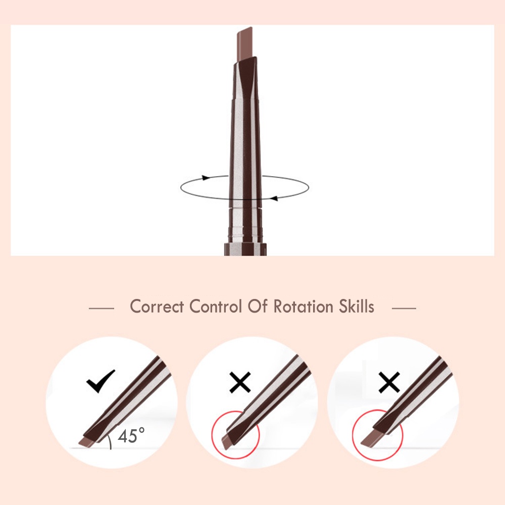 2 Trong 1 Bút Chì Kẻ Lông Mày Chống Thấm Nước Lâu Dài Eye Brow Pencil 7 Màu Sắc Để Làm Đầy Và Viền Trang Điểm Lông Mày JULYSTAR