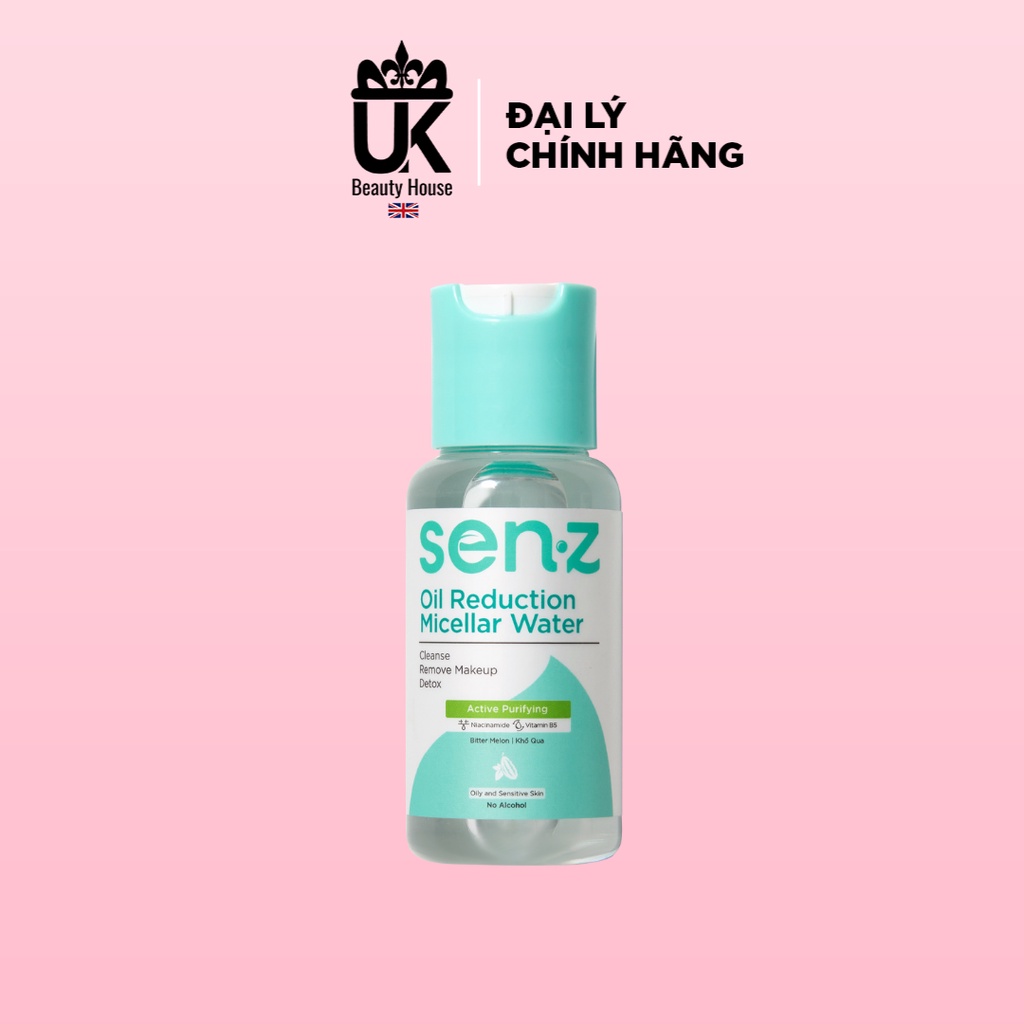 [Travel size] Nước Tẩy Trang Micellar Water Chiết Xuất Khổ Qua Dành Cho Da Dầu Mụn SenZ Oil Reduction 50ml
