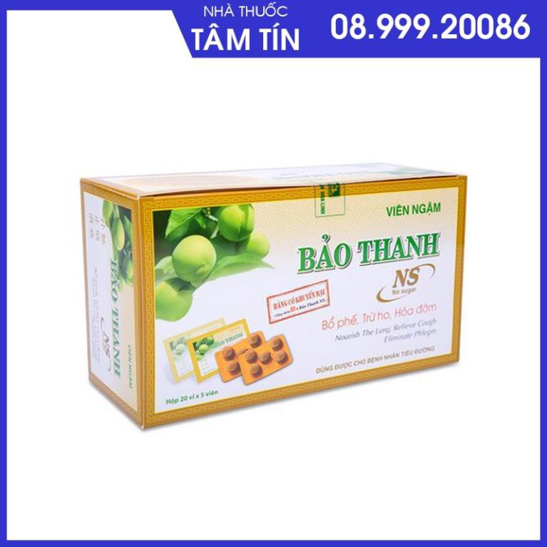 VIÊN NGẬM BẢO THANH NS - KHÔNG ĐƯỜNG (20 VỈ X 5 VIÊN/HỘP)