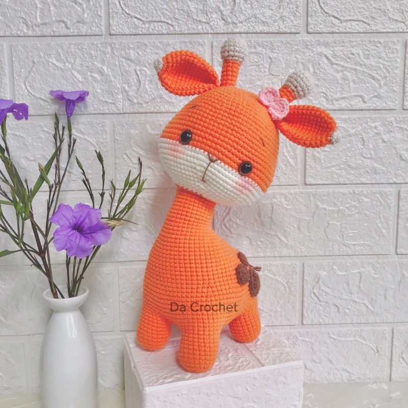 Hươu Cao Cổ Nhồi Bông Dễ Thương Cho Bé - Thú Bông Len Handmade Đan Móc Thủ Công Bằng Tay